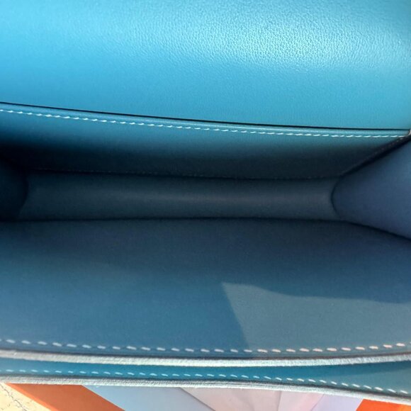 NEW Hermes 2024  Constance Mini Mirror Epsom Calfskin New Blue Jean Bag - Picture 5 of 11